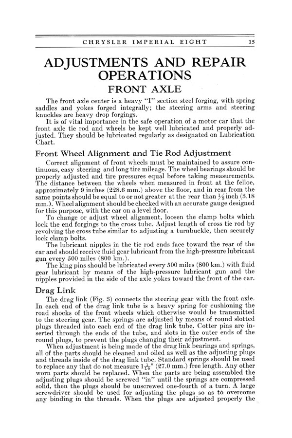 1930 Chrysler Imperial 8 Owners Manual Page 30